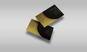 طرح لایه باز کارت ویزیت مدل مشکی-طلایی دیجیفایلا